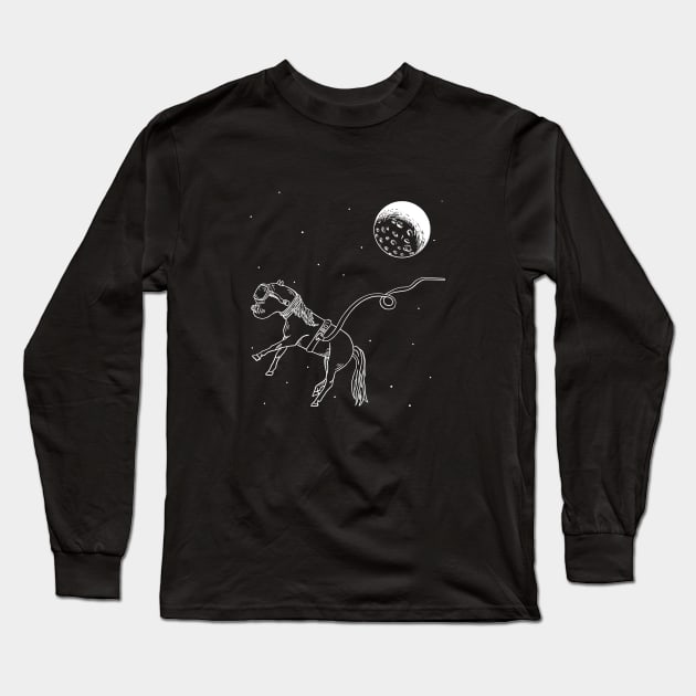 Astronaut Horse in Space Long Sleeve T-Shirt by NickiPostsStuff